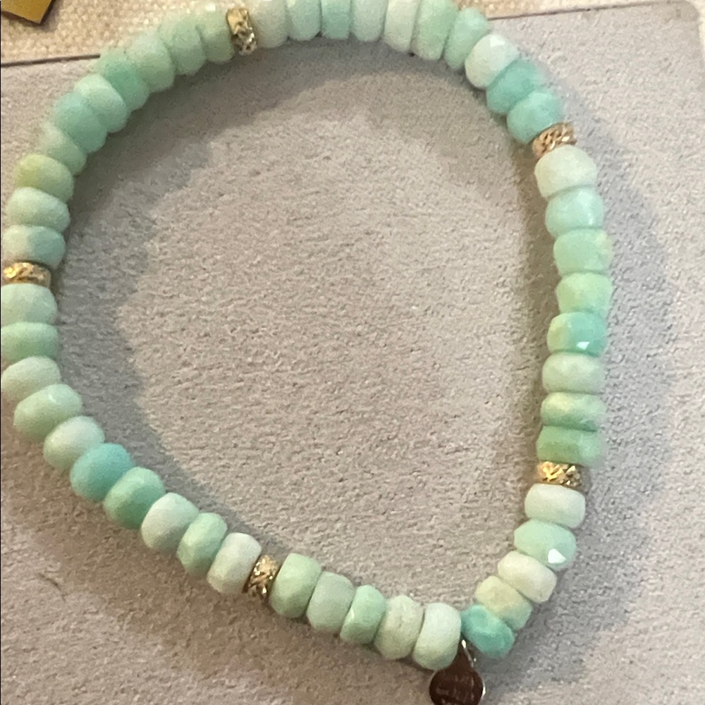 Like New Peruvian Opal bracelet 14k gold spacers by Baby Gold